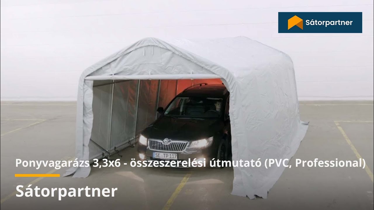 Ponyvagarázs 3,3x6 - összeszerelési útmutató (PVC, Professional) | Sátorpartner