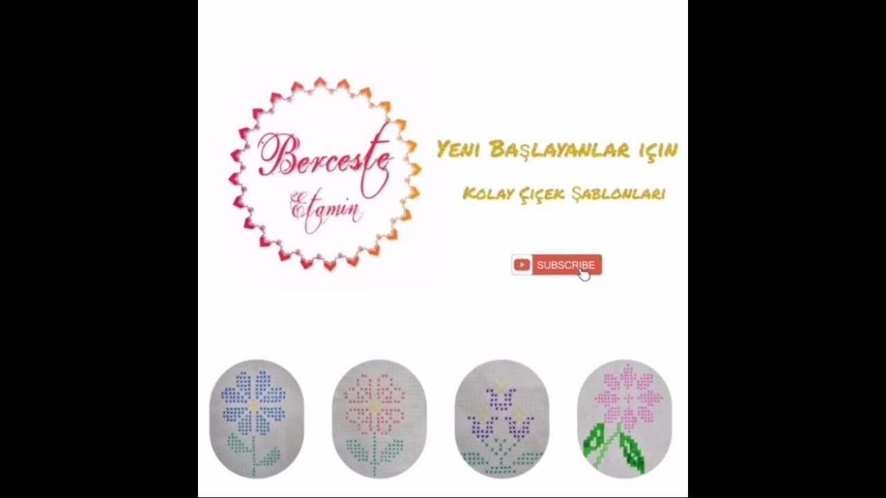 Yeni başlayanlar için kanaviçe şablonları,Kolay Çiçek Şablonları, cross stitch pattern, kolay etamin