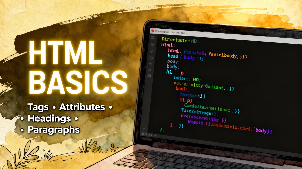 Basic HTML Document Code | Tags, Attributes, Headings & Paragraphs Explained
