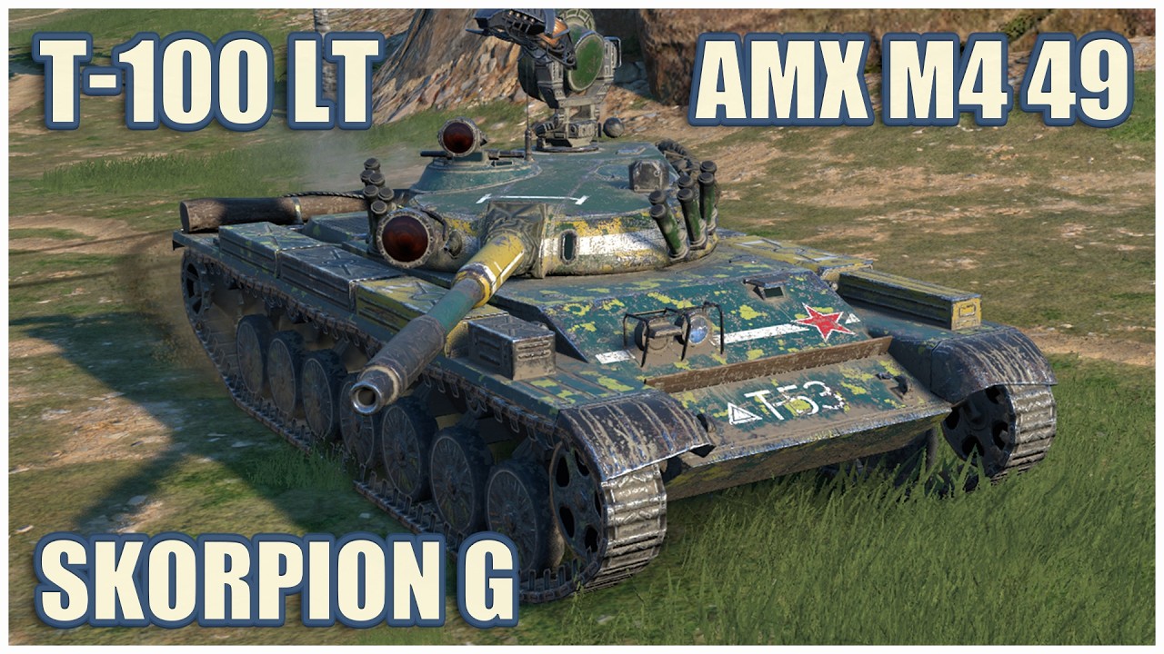 Т-100 ЛТ, AMX M4 mle. 49 & Skorpion G • WoT Blitz Gameplay