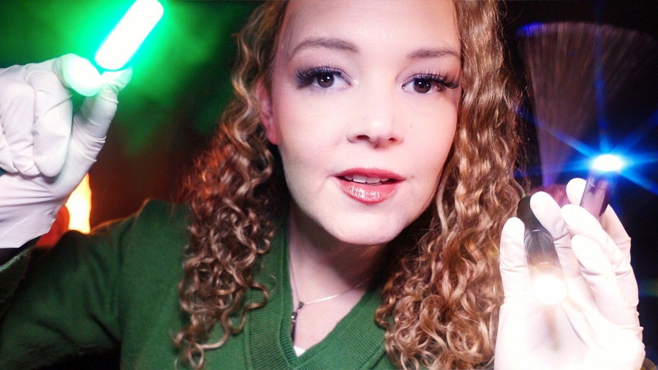 Doctor Whispers Calming Eye Scan ASMR | Light Triggers & Glove Sounds