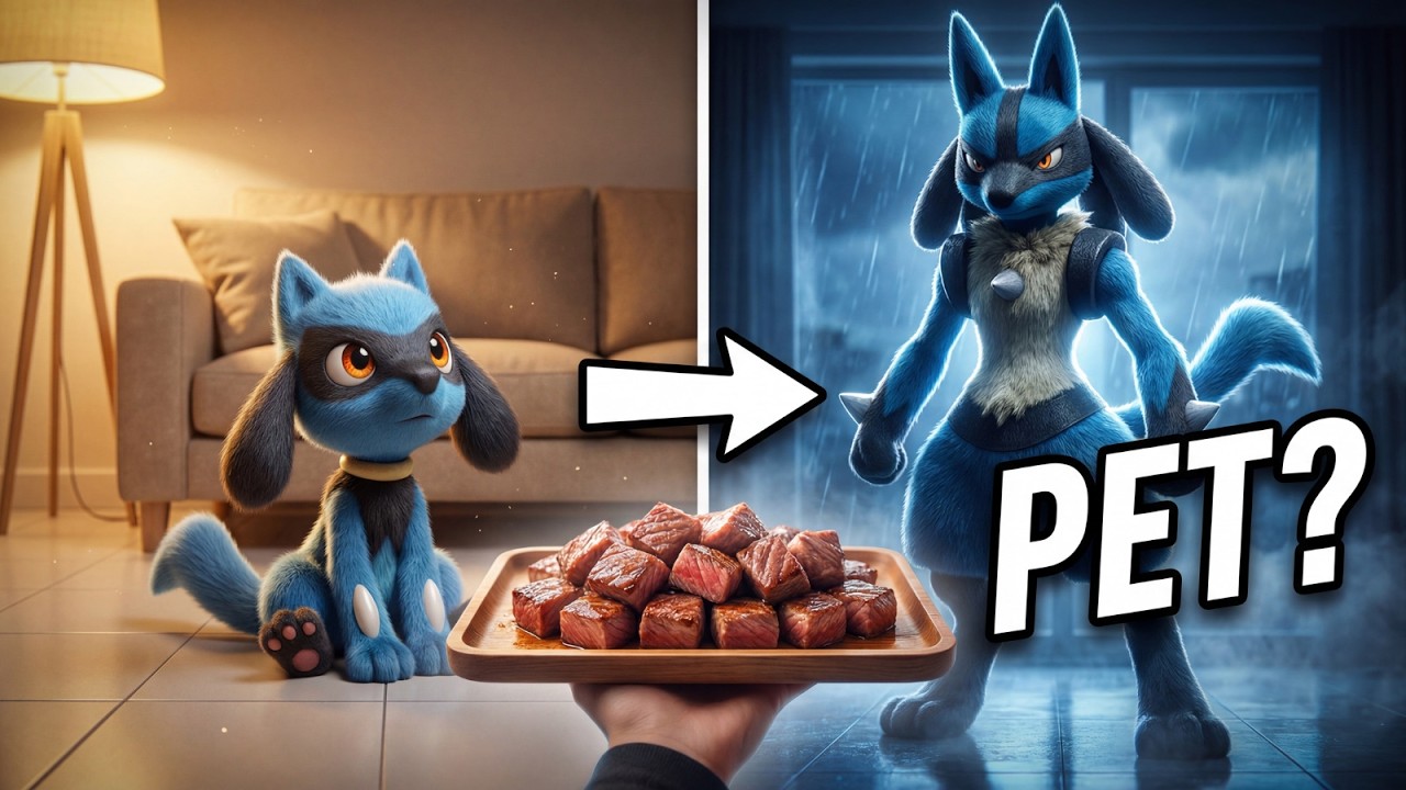 I got a pet Riolu | Pokemon in real life