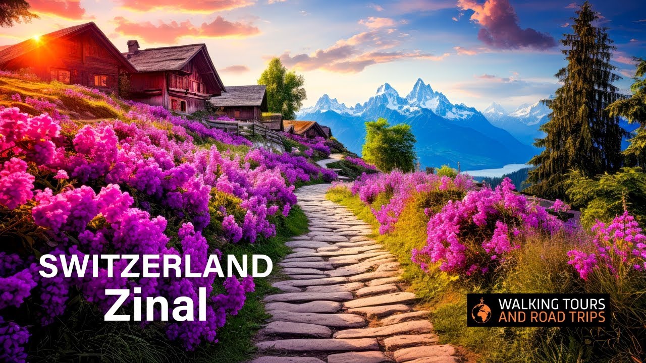 Циналь Швейцария 🇨🇭 Тур по швейцарской деревне 🌞 Красивые деревни в Швейцарии 🚡 4k видео