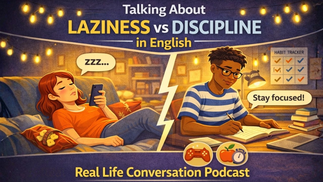 Talking About Laziness vs Discipline in English ⚖️ | Real Life Conversation Podcast