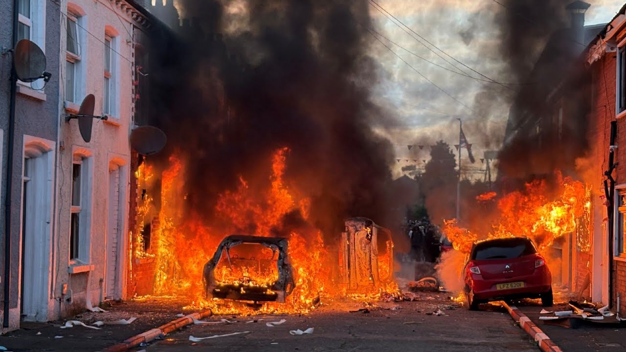 Family of UK knife attack victim condemns riots, calls for calm as Belfast burns
