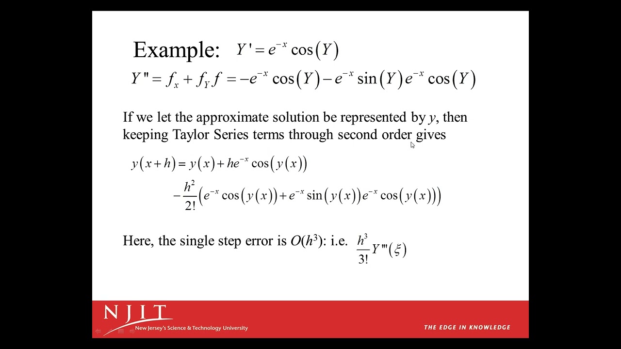 Taylor Series Methods for solution to ODEs