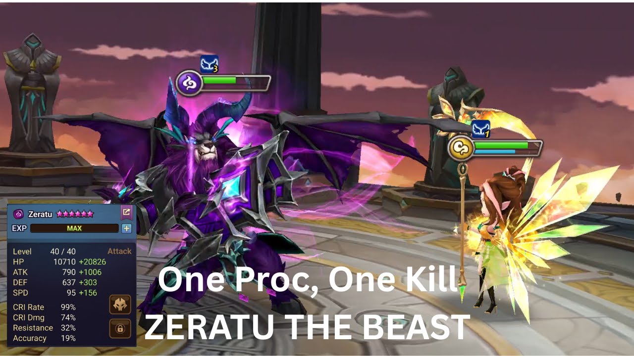 ONE PROC, ONE KILL ZERATU THE BEAST (SUMMONERS WAR)