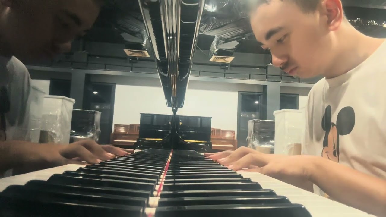 Improvising at the piano store