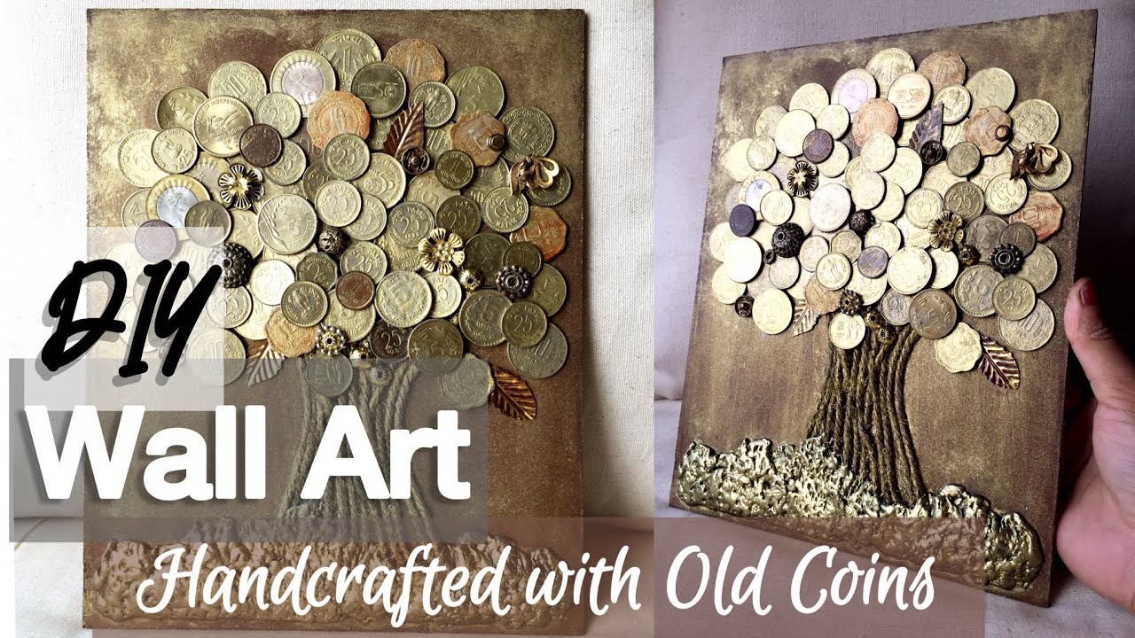 DIY Money Tree Wall Art idea/ Handmade Wall Hanging DIY/ Coin Crafts/ Room Decoration/ Wall decor