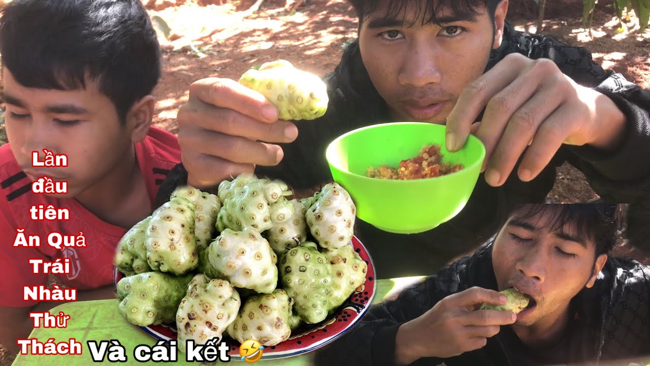 Thử Thách Ăn Quả Trái Nhàu - Và Cái kết 🤣🤣 Lần Đầu Tiên Ăn Quả Trái Nhàu - Vũ Tiến Tây nguyên TV