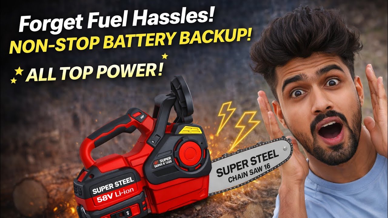 In this video, I am testing the Super Steel Battery Powered Chain Saw and honestly, performance ! 😲🔥