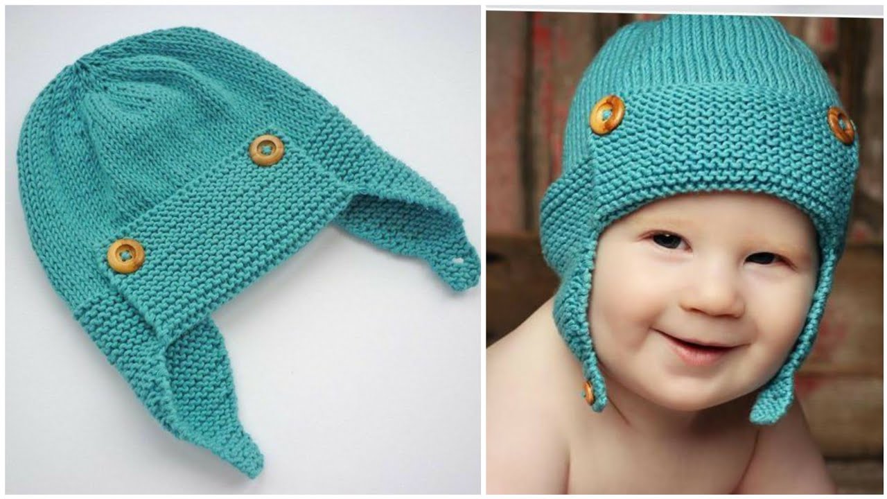 Beautiful Baby Aviator cap knitting step by step easy | Baby pilot cap