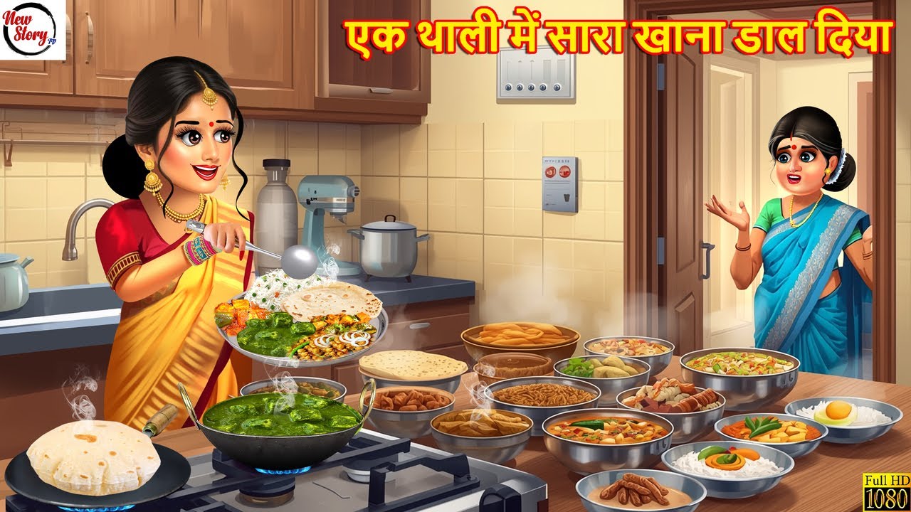 एक थाली में सारा खाना डाल दिया | Saas Bahu | Hindi Kahani | Moral Stories | Hindi Cartoon | Kahani