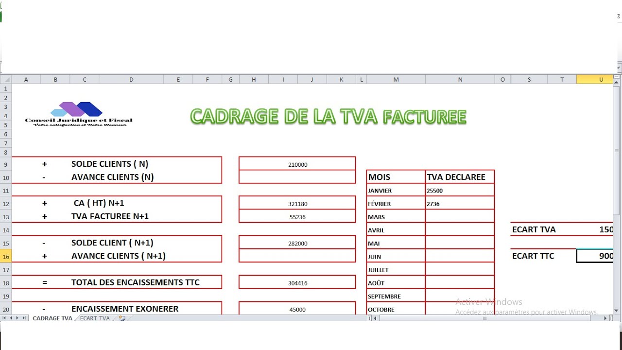 Cadrage et Contr&ocirc;le de  coh&eacute;rence TVA Factur&eacute;e 44550000 ( Partie 1 )