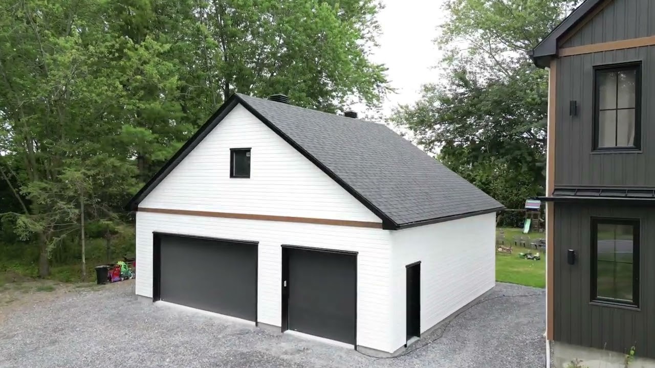 Garage double avec toit habitable | Mod&egrave;le Le Jumeau 34x30