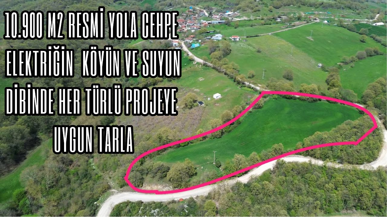 10.900 M2 RESMİ YOLA CEHPE, ELEKTRİĞİN, KÖYÜN VE SUYUN DİBİNDE HER TÜRLÜ PROJEYE UYGUN TARLA