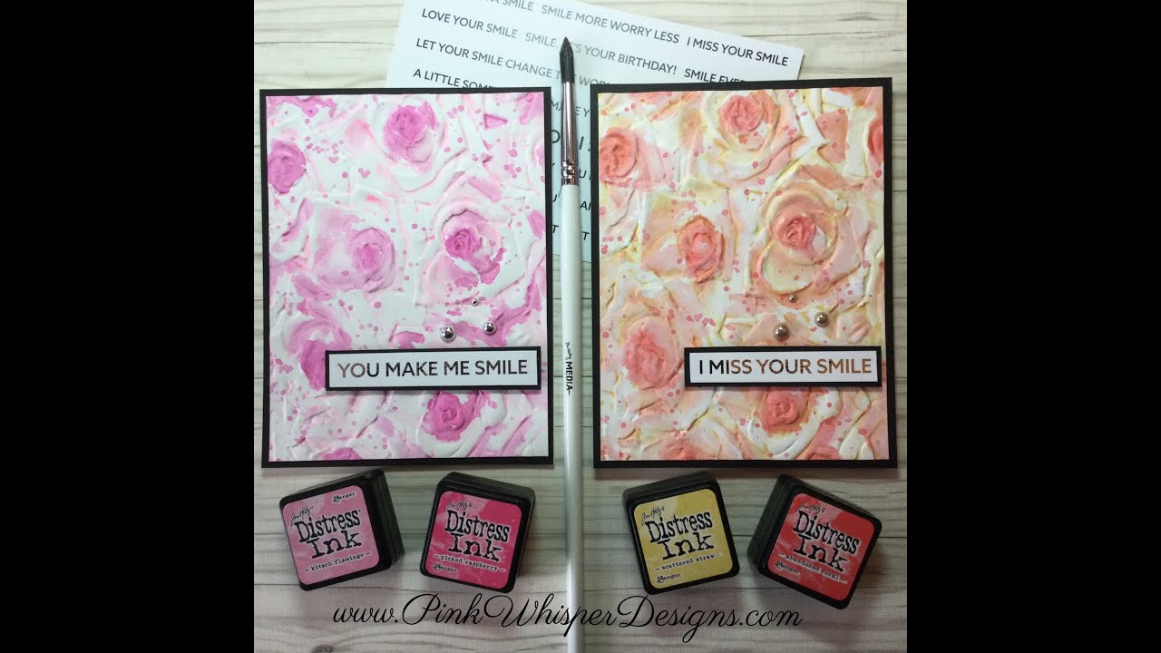 Easy Watercolor Technique with 3-D Embossing Folders...and Hot Foiled Sentiments!