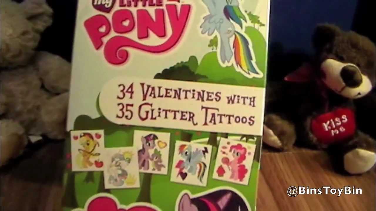 My Little Pony 2013 Valentines Cards & Glitter Tattoos MLP FiM Review! by Bin's Toy Bin