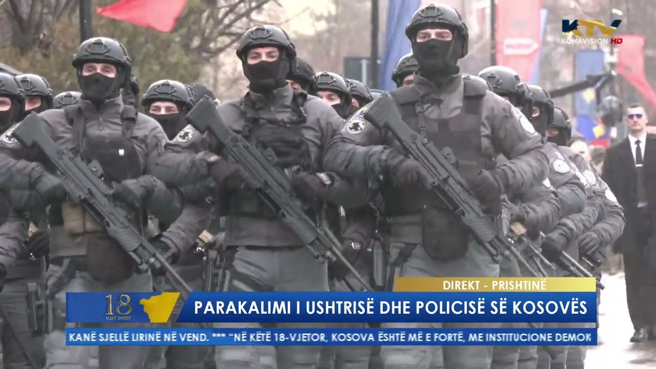 Parakalimi i Ushtrisë dhe Policisë së Kosovë për 18 vjetorin e Pavarësisë