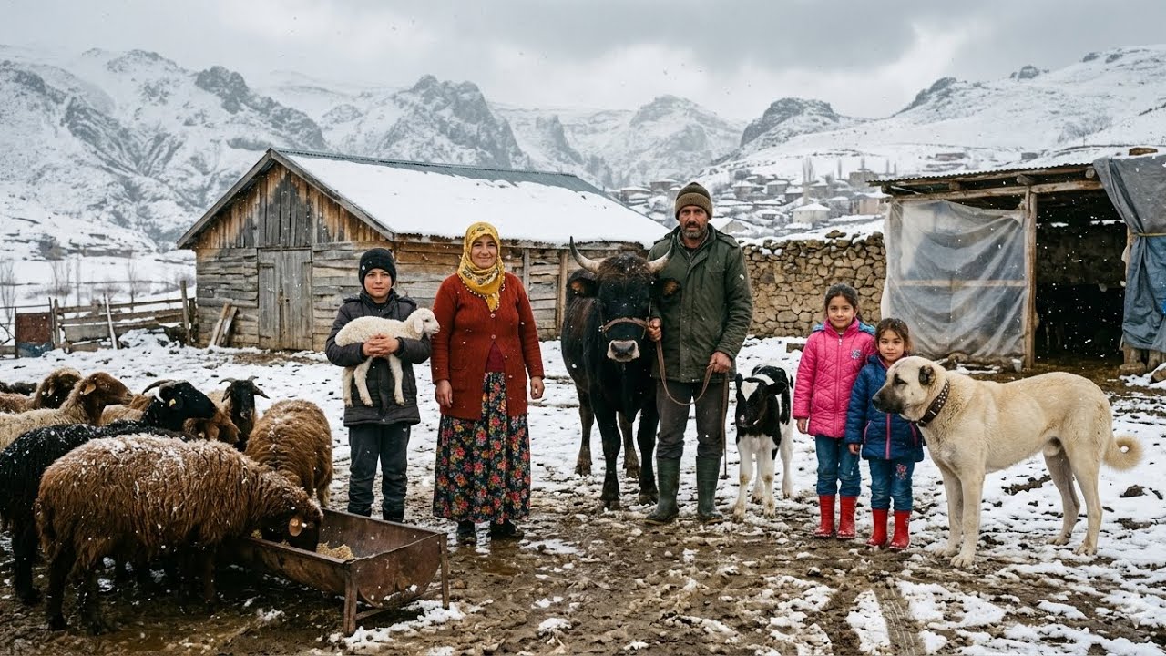 Snow and Rain in the Village | Milking Cows & Making Fresh Homemade Butter