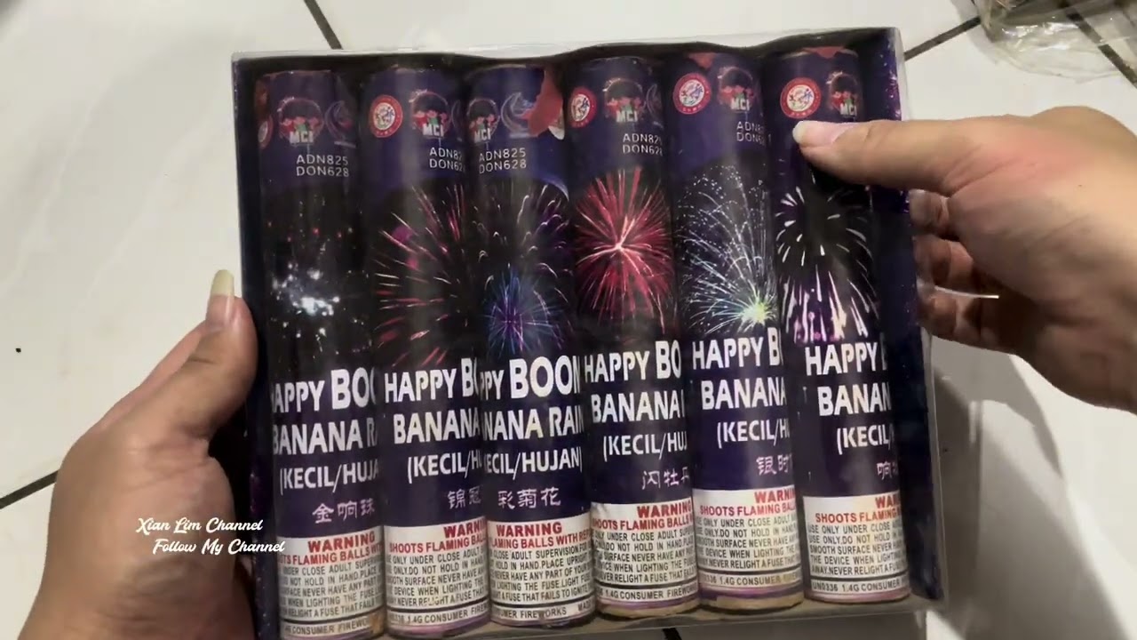 【Fireworks】 Unboxing 1.2 inch Silver Rain （Happy Boom Banana Rain Hujan)  Part 1 | 开箱1.2寸洞雨打芭蕉 第一部分