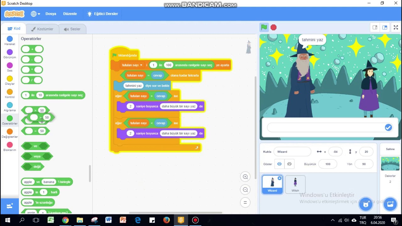 Scratch Sayı Tahmin Oyunu