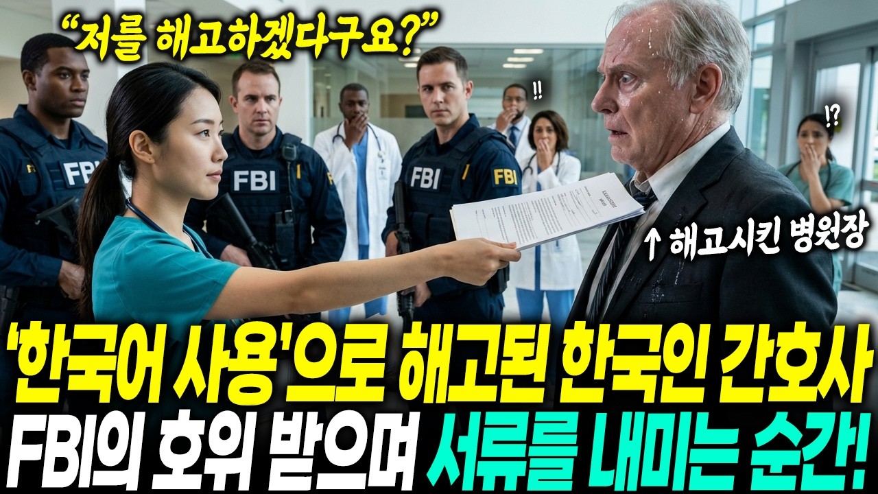 미국 병원 응급실에서 한국어 썼다며 해고된 한국인 간호사. 3일 뒤, FBI 호위 받으며 나타나자 비웃던 병원장이 서류 보고 얼어붙었다