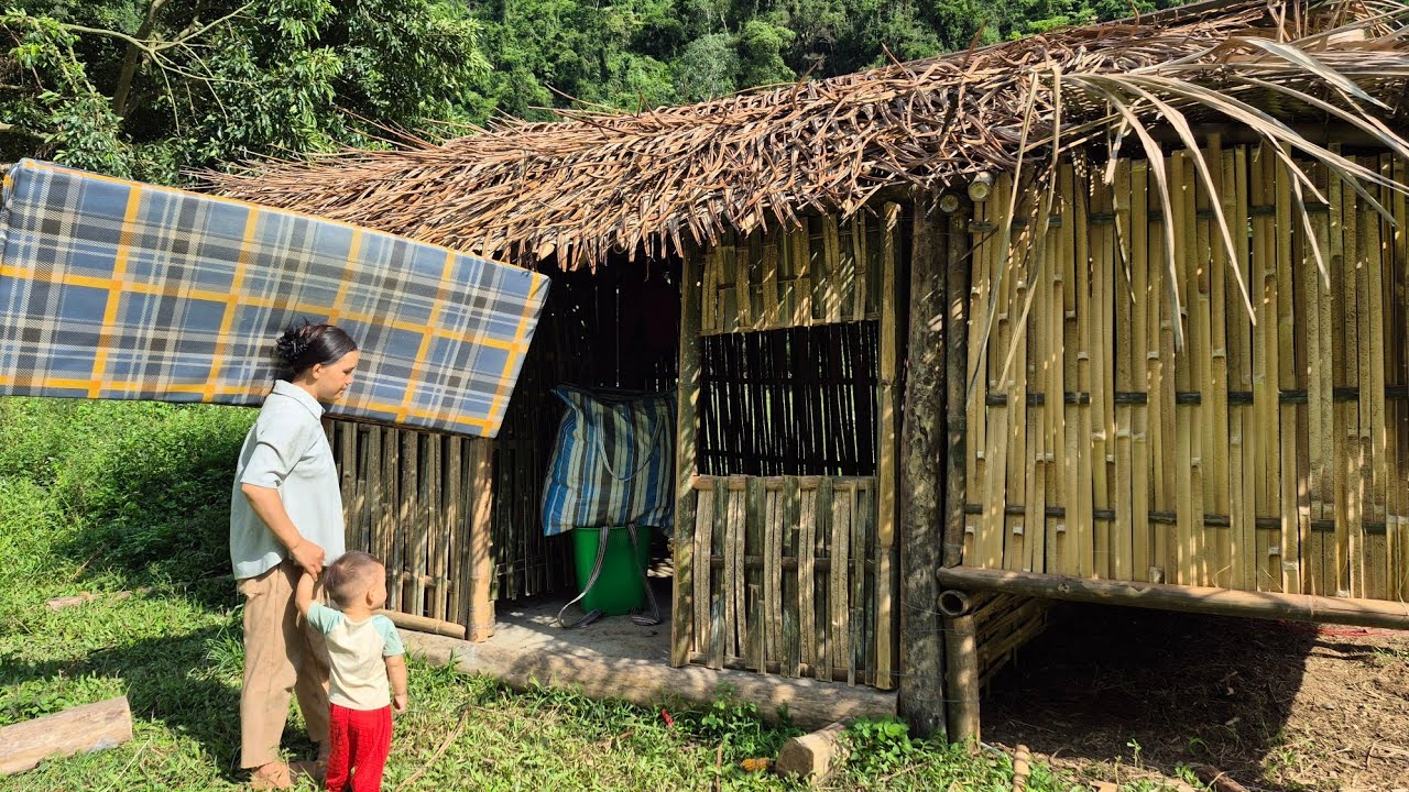 Full video -The day a single mother built a bamboo house alone to live in a new place