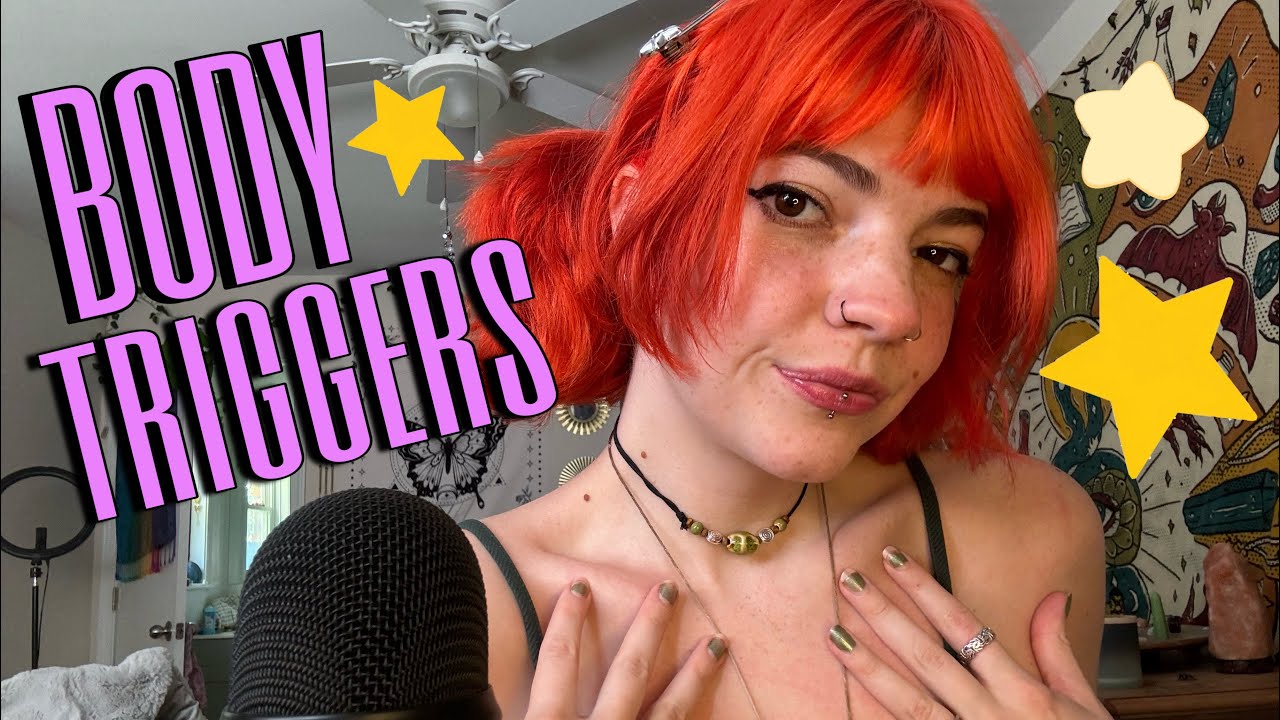 BODY TRIGGERS ASMR ★ CollarBone & Teeth Tapping, Skin Scratching, Tattoo Tracing + Mouth Sounds