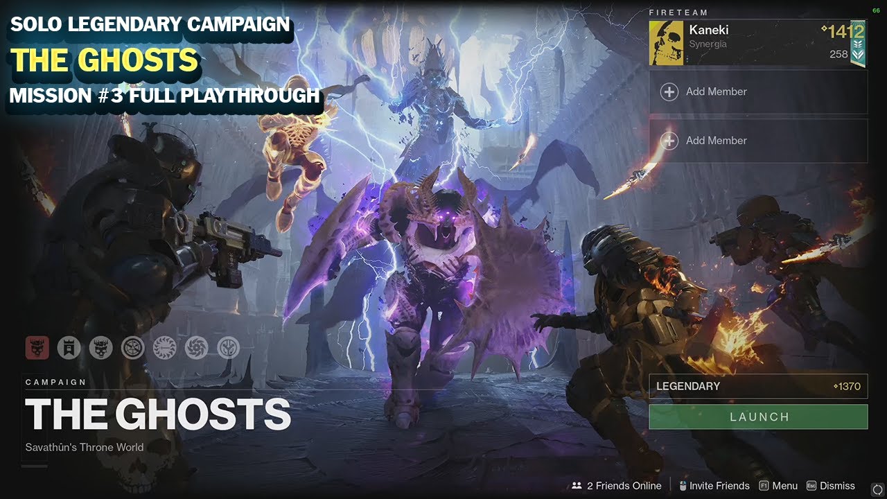 Solo Legendary Campaign - Mission #3  The Ghosts  [Destiny 2]