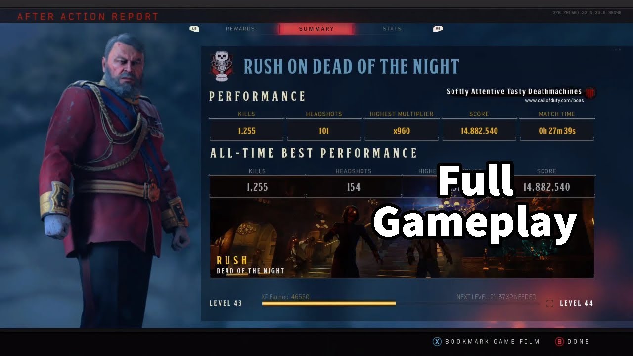 Zombie Rush: Dead of the Night 14.8 MILLION Points (Black Ops 4 Zombies)