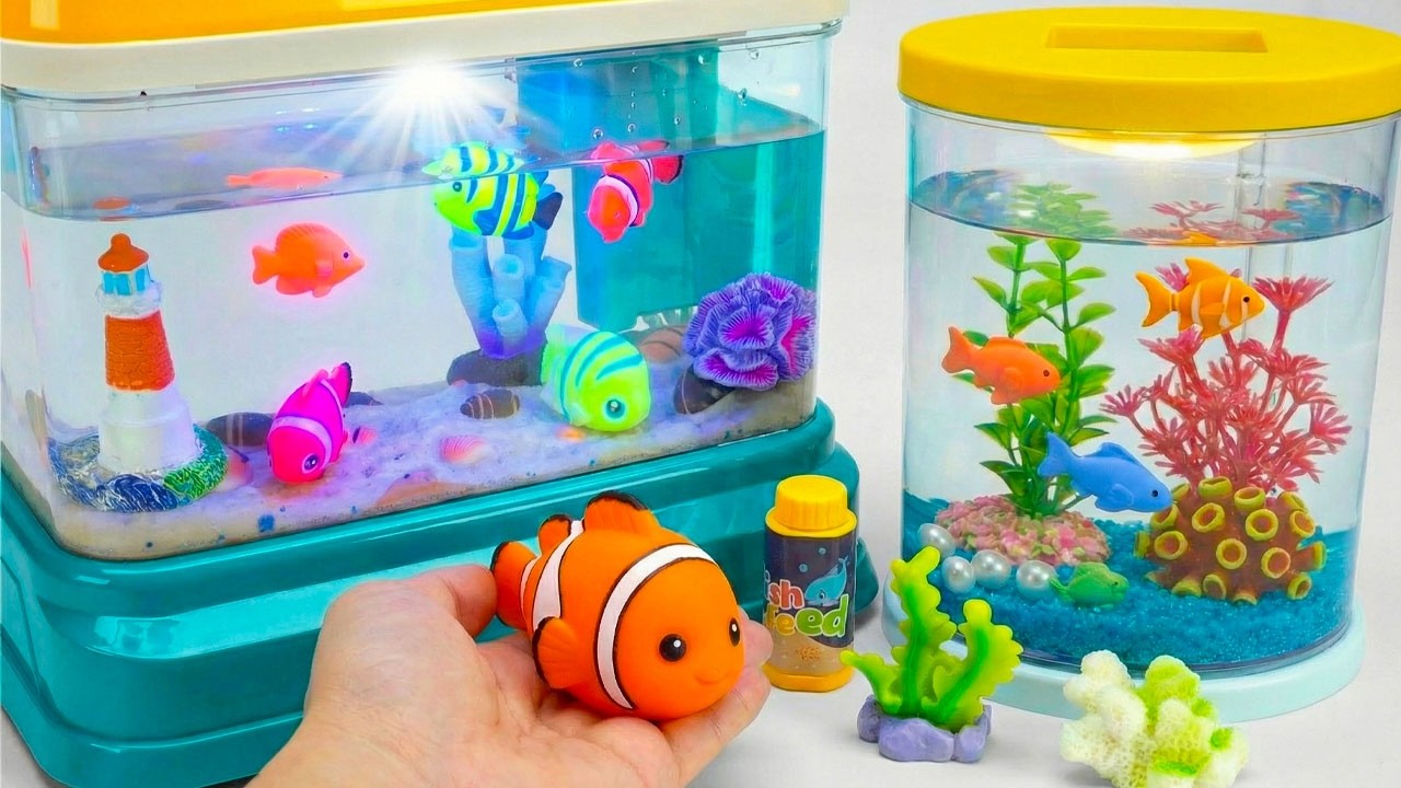 31 Minutes Satisfying Unboxing Robo Alive Junior Fish Tank Aquarium Playset ASMR 🐠 아쿠아리움 장난감 언박싱 🌊