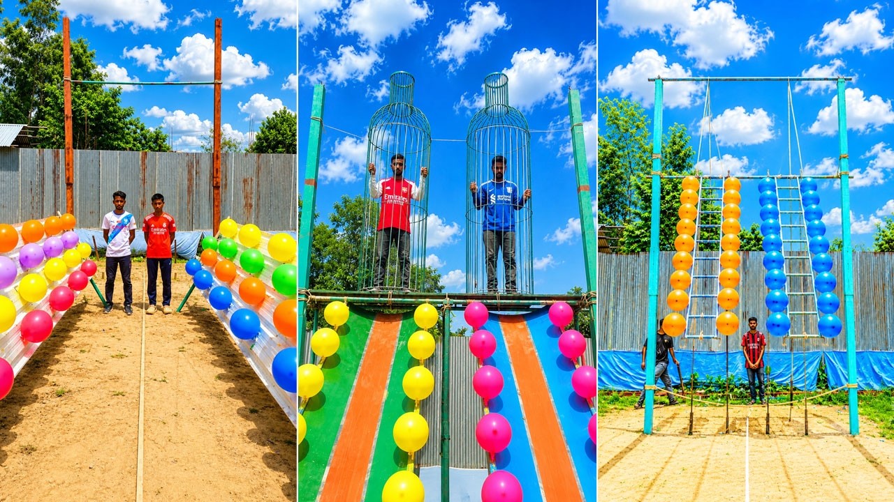 60 Levels of Balloon Obstacle Race: Who Can Survive Until the End? 😱