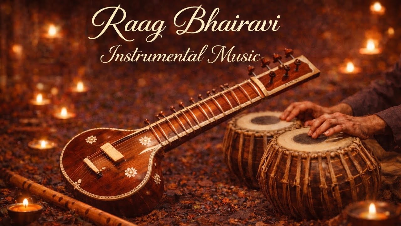 Raga Bhairavi Inspired Fusion –  Soulful Morning Raga | Indian Classical Music Sitar, Tabla & Flute