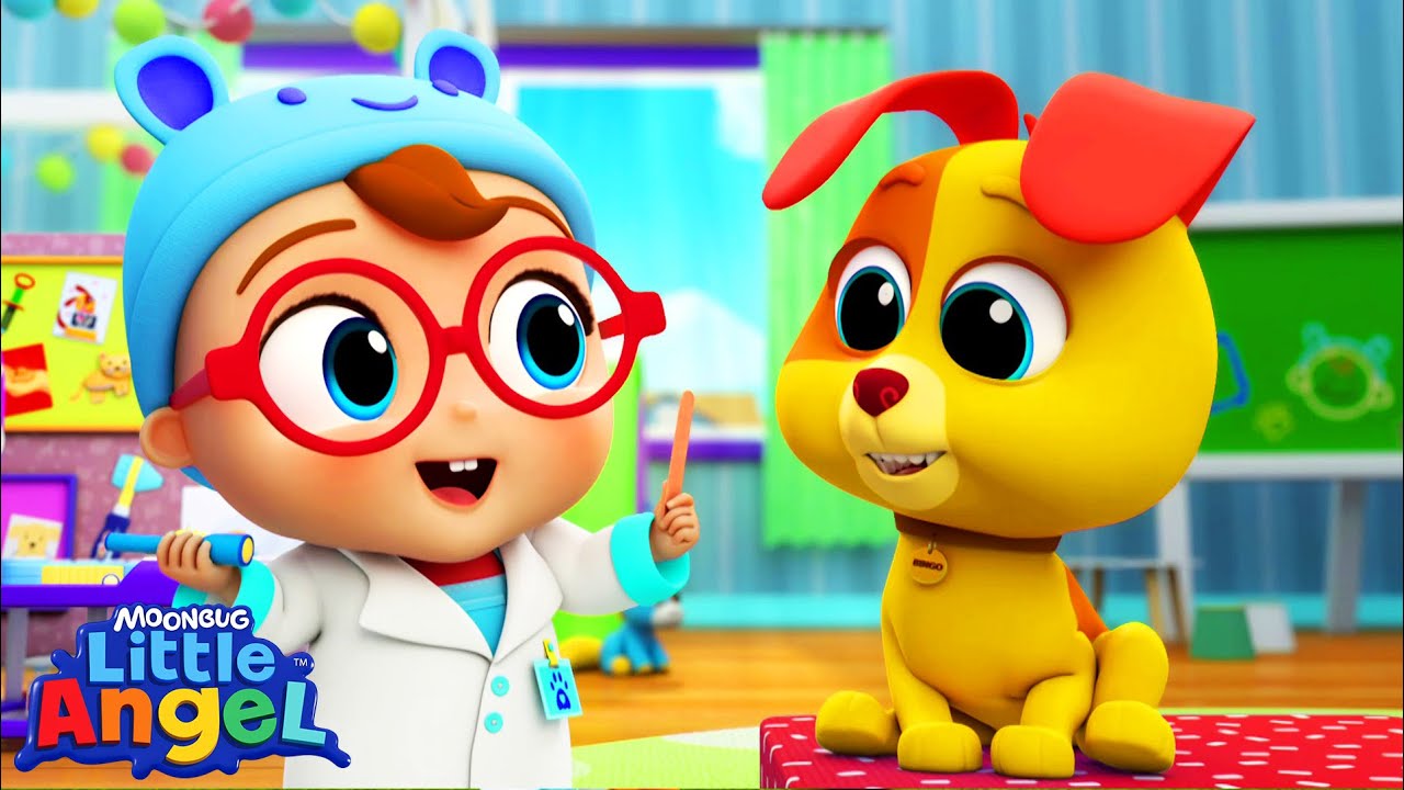 Bingo Goes to the Doctor!  | Animal Learning Videos | Little Angel Kids Songs & Nursery Rhymes