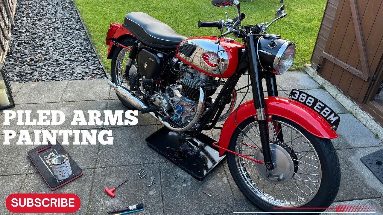 BSA Super Rocket - Painting the Piled Arms & Dynamo Belt Greasing