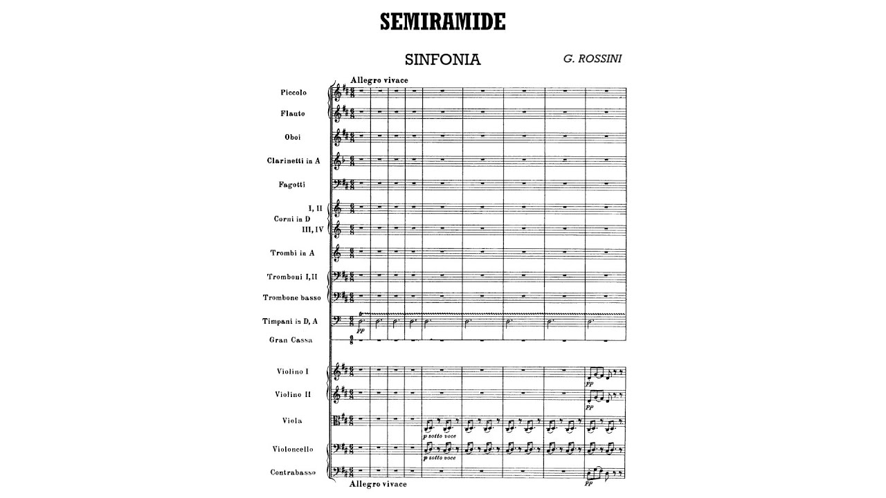 Rossini: Semiramide Overture (with Score)