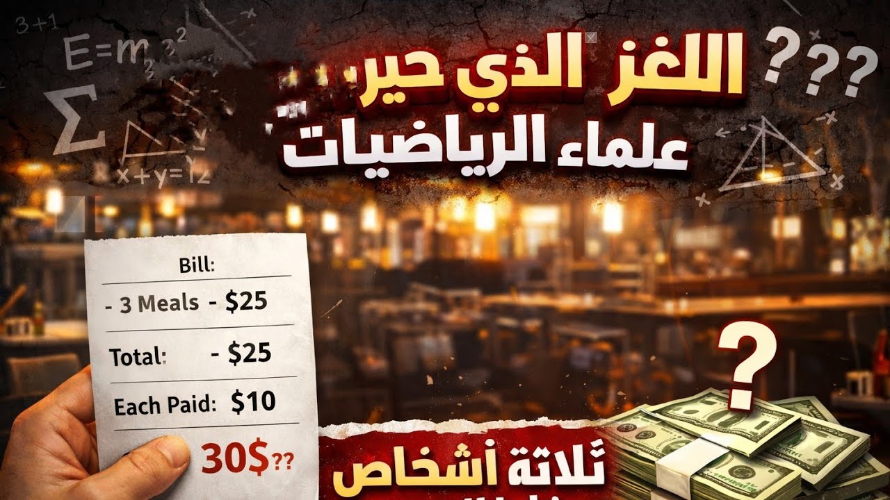 طريقتي في حل لغز ثلاثة اشخاص دخلوا الى مطعم ودفع كل واحد منهم 10دنانير ثم اعاد المدير .. حير العلماء
