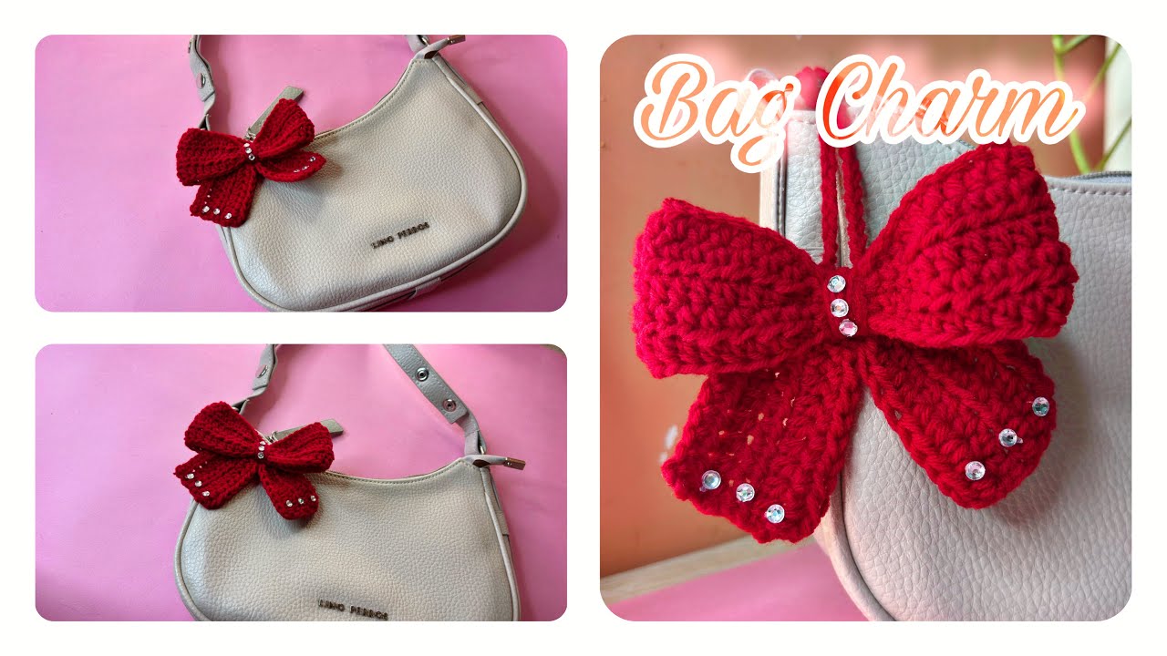 Bow Bag Charm - Crochet Bow - Easy Bow Crochet Tutorial 