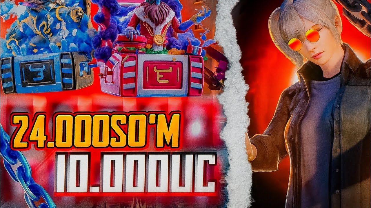 24 MING BILAN KIRIB 10.000 UC OLDIM😱 DUNYODAGI ENG OMADLI OPEN CASE✅ #pubgmobile #opencase #bulldrop