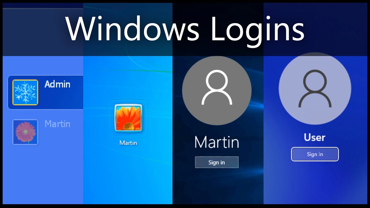 Windows Login Screens (1993 - present + betas)