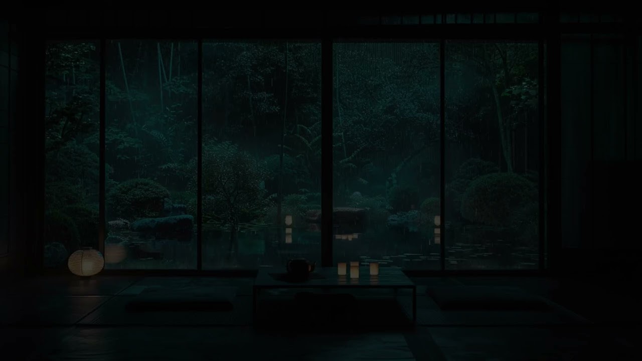 Heavy Rain in a Dark Bedroom No Ads 🌧  Powerful Sleep & Stress Relief Ambience