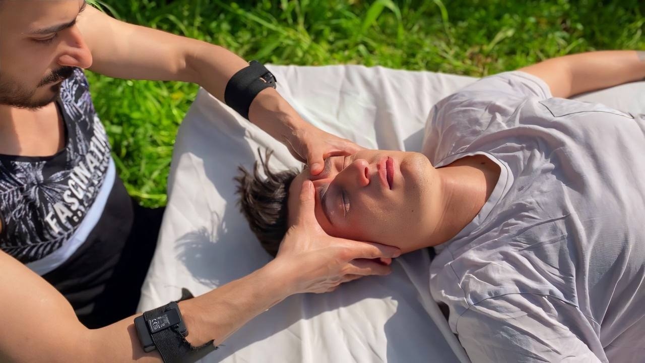 ASMR Street Massage (Face+Back+Arm)Massage in Nature