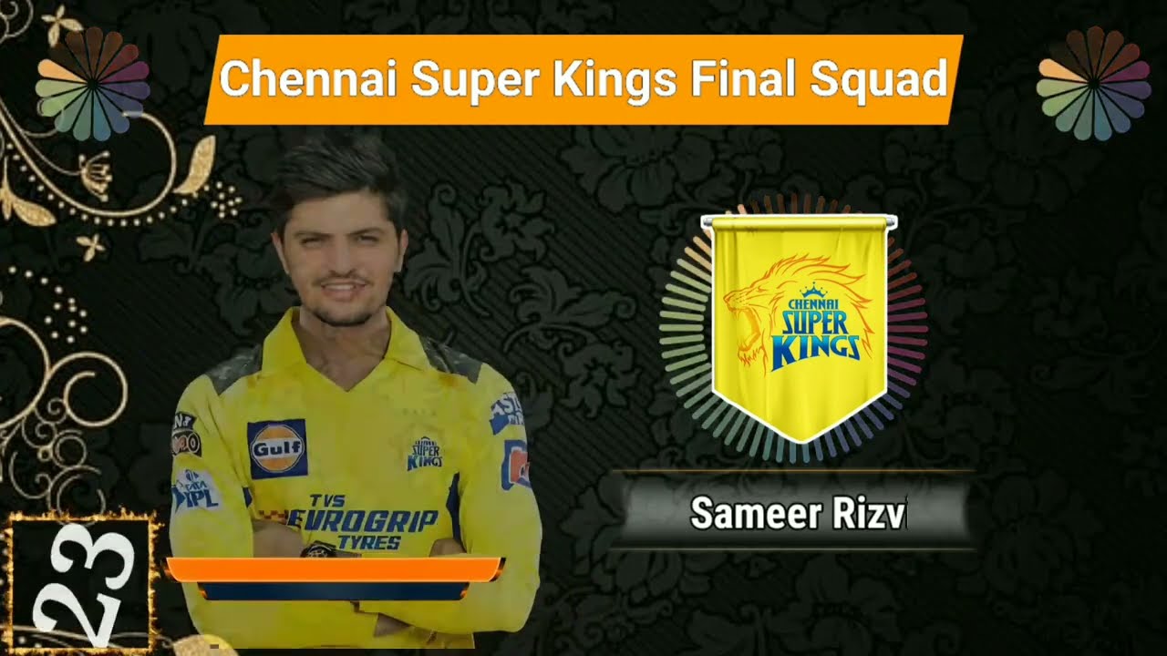 IPL 2024 | Chennai Super Kings Team Final Squad | CSK Team Full Squad 2024 | CSK Team 2024