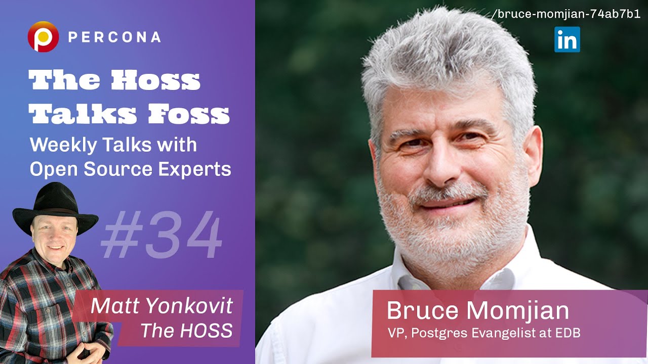 Current trends in database technology and Postgres 14 /w Bruce Momjian - Percona Podcast 34