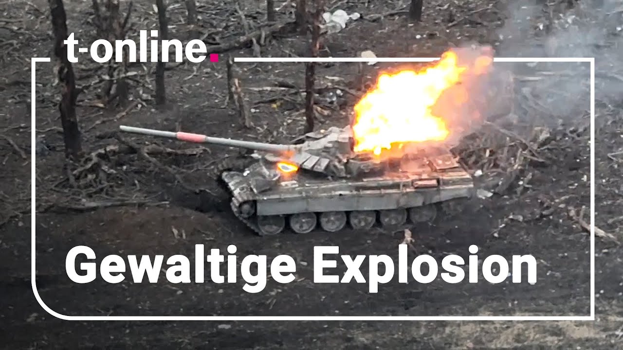 Ukraine: Drohnenangriff auf russischen Panzer &ndash; riesige Explosion folgt