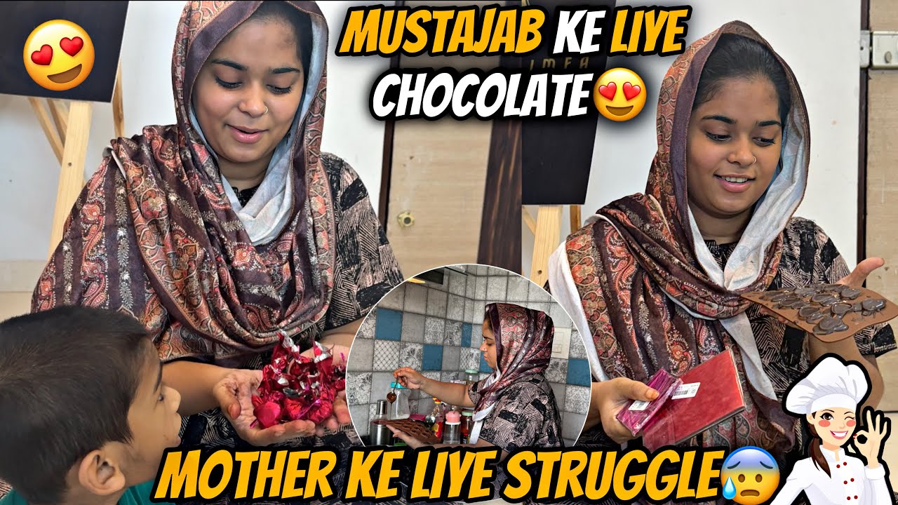 Mother cooking struggle || mustajab ke liye chocolates 🍫 || Haifa & Qashif vlog