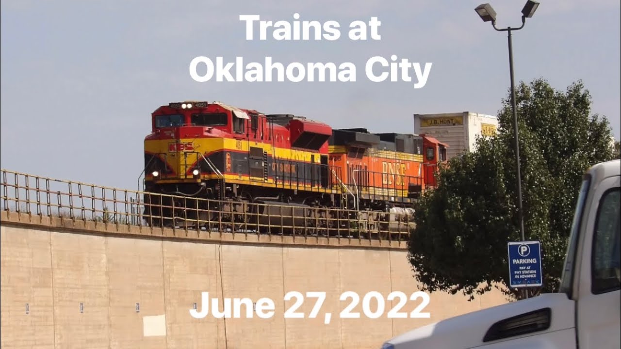 Light Rail/Freight Train Action at Oklahoma City (June 27, 2022 - Image Only Video)