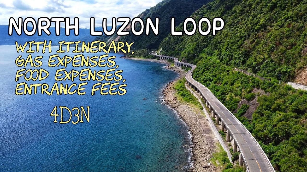NORTH LUZON LOOP with ITINERARY,  GAS EXPENSES, FOOD EXPENSES, and ENTRANCE FEES