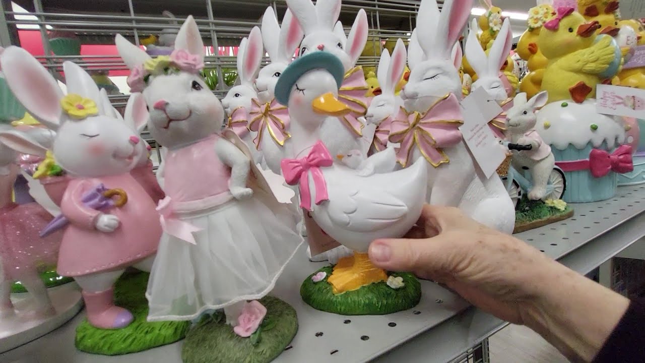 EASTER DECOR - BUNNY RABBITS BABY CHICKS BALLERINA RABBIT YELLOW SPRING EGG HAPPY EASTER DUCKS